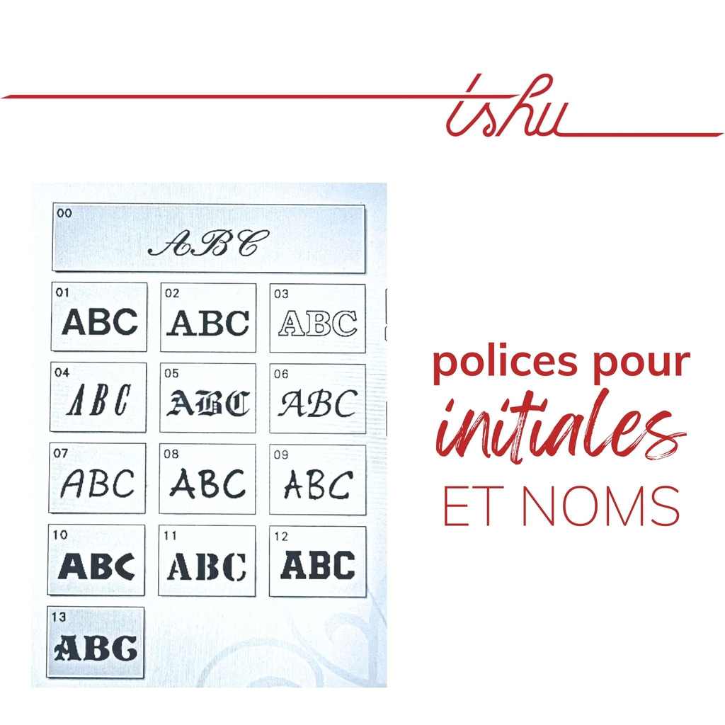 options broderie pour initiales brodées et prénoms