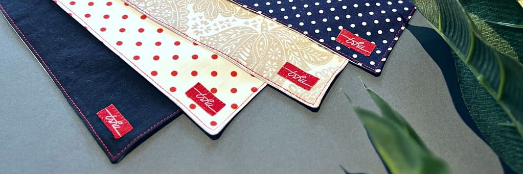 Our navy spotted handkerchief is back, and so are his buddies!