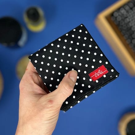black and white spotted handkerchief