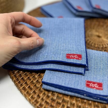 blue flannel handkerchief