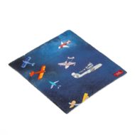 blue reusable washcloth with planes pattern